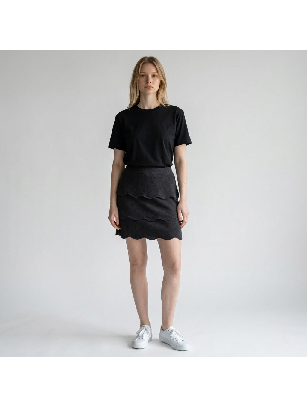 Adrienne Vittadini Skirt Women 10 Black A-Line Short Zipper Mid Rise Lined